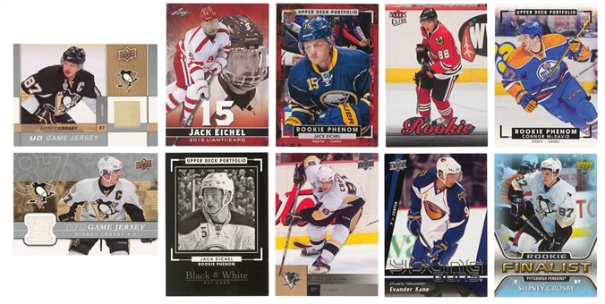 2006-16 Assorted Brands Hockey Rookies and Stars Card Collection (18 Different) Including Sydney Crosby Rookie, Jack Eichel Rookie, and Patrick Kane Rookie 